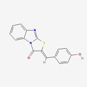 molecular formula C16H10N2O2S B3750149 2-(4-hydroxybenzylidene)[1,3]thiazolo[3,2-a]benzimidazol-3(2H)-one 