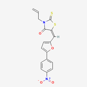 molecular formula C17H12N2O4S2 B3750178 3-allyl-5-{[5-(4-nitrophenyl)-2-furyl]methylene}-2-thioxo-1,3-thiazolidin-4-one 