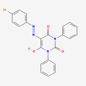 molecular formula C22H15BrN4O3 B3750192 1,3-diphenyl-2,4,5,6(1H,3H)-pyrimidinetetrone 5-[(4-bromophenyl)hydrazone] 