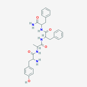 molecular formula C30H35N5O5 B037502 2-amino-N-[1-[[1-[(1-amino-1-oxo-3-phenylpropan-2-yl)amino]-1-oxo-3-phenylpropan-2-yl]amino]-1-oxopropan-2-yl]-3-(4-hydroxyphenyl)propanamide CAS No. 118476-87-2