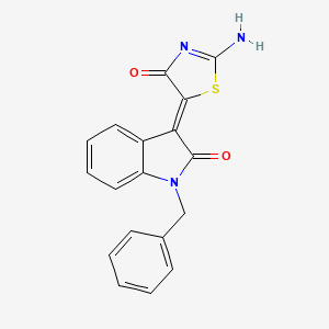 molecular formula C18H13N3O2S B3750206 1-benzyl-3-(2-imino-4-oxo-1,3-thiazolidin-5-ylidene)-1,3-dihydro-2H-indol-2-one 