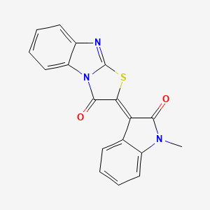 molecular formula C18H11N3O2S B3750217 2-(1-methyl-2-oxo-1,2-dihydro-3H-indol-3-ylidene)[1,3]thiazolo[3,2-a]benzimidazol-3(2H)-one 