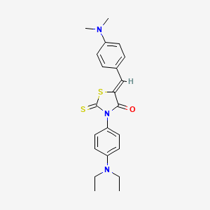 molecular formula C22H25N3OS2 B3750227 3-[4-(diethylamino)phenyl]-5-[4-(dimethylamino)benzylidene]-2-thioxo-1,3-thiazolidin-4-one 