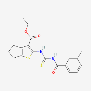 molecular formula C19H20N2O3S2 B3750250 ethyl 2-({[(3-methylbenzoyl)amino]carbonothioyl}amino)-5,6-dihydro-4H-cyclopenta[b]thiophene-3-carboxylate CAS No. 5539-95-7