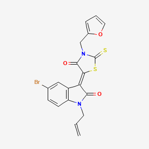 molecular formula C19H13BrN2O3S2 B3750267 1-allyl-5-bromo-3-[3-(2-furylmethyl)-4-oxo-2-thioxo-1,3-thiazolidin-5-ylidene]-1,3-dihydro-2H-indol-2-one 
