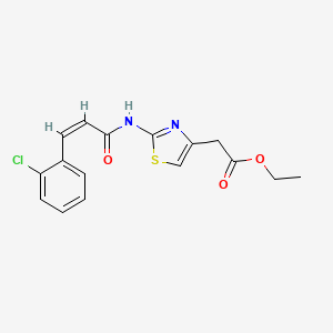 molecular formula C16H15ClN2O3S B3750277 ethyl (2-{[3-(2-chlorophenyl)acryloyl]amino}-1,3-thiazol-4-yl)acetate 