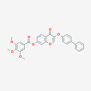 molecular formula C31H24O8 B375028 3-([1,1'-biphenyl]-4-yloxy)-4-oxo-4H-chromen-7-yl 3,4,5-trimethoxybenzoate CAS No. 370841-01-3