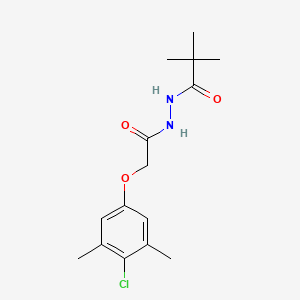 molecular formula C15H21ClN2O3 B3750284 N'-[(4-chloro-3,5-dimethylphenoxy)acetyl]-2,2-dimethylpropanohydrazide 