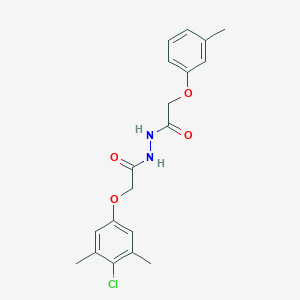 molecular formula C19H21ClN2O4 B3750286 2-(4-chloro-3,5-dimethylphenoxy)-N'-[(3-methylphenoxy)acetyl]acetohydrazide 