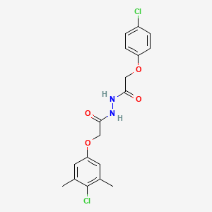 molecular formula C18H18Cl2N2O4 B3750294 2-(4-chloro-3,5-dimethylphenoxy)-N'-[(4-chlorophenoxy)acetyl]acetohydrazide 