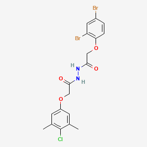 molecular formula C18H17Br2ClN2O4 B3750297 2-(4-chloro-3,5-dimethylphenoxy)-N'-[(2,4-dibromophenoxy)acetyl]acetohydrazide 