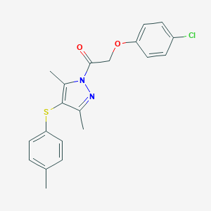 1-[(4-chlorophenoxy)acetyl]-3,5-dimethyl-4-[(4-methylphenyl)thio]-1H-pyrazole
