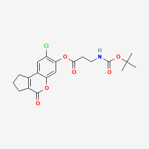 molecular formula C20H22ClNO6 B3750312 8-chloro-4-oxo-1,2,3,4-tetrahydrocyclopenta[c]chromen-7-yl N-(tert-butoxycarbonyl)-beta-alaninate 