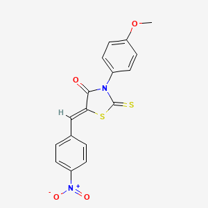 molecular formula C17H12N2O4S2 B3750318 3-(4-methoxyphenyl)-5-(4-nitrobenzylidene)-2-thioxo-1,3-thiazolidin-4-one 