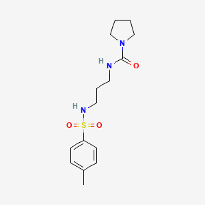 molecular formula C15H23N3O3S B3750323 N-(3-{[(4-methylphenyl)sulfonyl]amino}propyl)-1-pyrrolidinecarboxamide 
