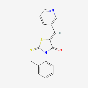 molecular formula C16H12N2OS2 B3750329 3-(2-methylphenyl)-5-(3-pyridinylmethylene)-2-thioxo-1,3-thiazolidin-4-one 