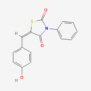 molecular formula C16H11NO3S B3750353 5-(4-hydroxybenzylidene)-3-phenyl-1,3-thiazolidine-2,4-dione 