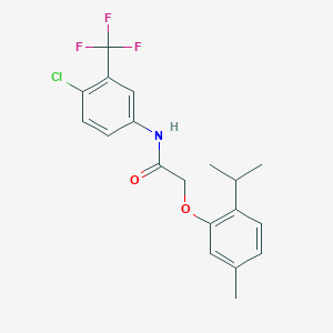 molecular formula C19H19ClF3NO2 B375037 N-[4-chloro-3-(trifluoromethyl)phenyl]-2-(2-isopropyl-5-methylphenoxy)acetamide 