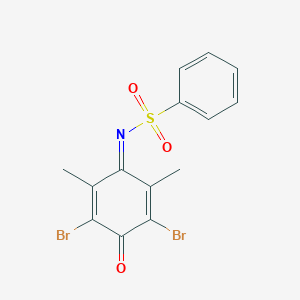 molecular formula C14H11Br2NO3S B375038 N-(3,5-dibromo-2,6-dimethyl-4-oxo-2,5-cyclohexadien-1-ylidene)benzenesulfonamide 