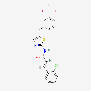 molecular formula C20H14ClF3N2OS B3750391 3-(2-chlorophenyl)-N-{5-[3-(trifluoromethyl)benzyl]-1,3-thiazol-2-yl}acrylamide 