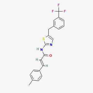 molecular formula C21H17F3N2OS B3750402 3-(4-methylphenyl)-N-{5-[3-(trifluoromethyl)benzyl]-1,3-thiazol-2-yl}acrylamide 