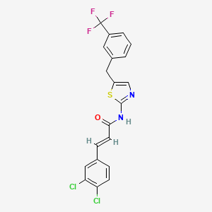 molecular formula C20H13Cl2F3N2OS B3750415 3-(3,4-dichlorophenyl)-N-{5-[3-(trifluoromethyl)benzyl]-1,3-thiazol-2-yl}acrylamide 