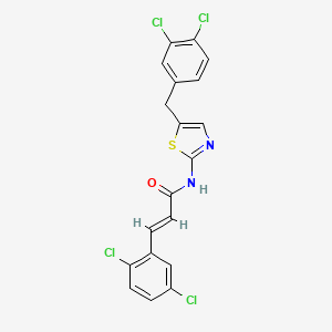 molecular formula C19H12Cl4N2OS B3750428 N-[5-(3,4-dichlorobenzyl)-1,3-thiazol-2-yl]-3-(2,5-dichlorophenyl)acrylamide 