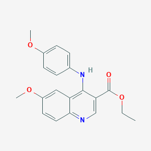 molecular formula C20H20N2O4 B375043 Ethyl 6-methoxy-4-[(4-methoxyphenyl)amino]quinoline-3-carboxylate CAS No. 371116-81-3