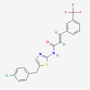 molecular formula C20H14ClF3N2OS B3750433 N-[5-(4-chlorobenzyl)-1,3-thiazol-2-yl]-3-[3-(trifluoromethyl)phenyl]acrylamide 