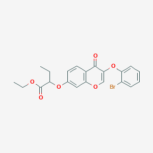 molecular formula C21H19BrO6 B375044 ethyl 2-{[3-(2-bromophenoxy)-4-oxo-4H-chromen-7-yl]oxy}butanoate 