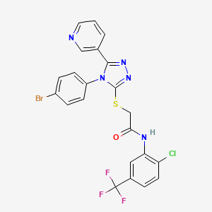 molecular formula C22H14BrClF3N5OS B3750447 2-{[4-(4-bromophenyl)-5-(3-pyridinyl)-4H-1,2,4-triazol-3-yl]thio}-N-[2-chloro-5-(trifluoromethyl)phenyl]acetamide CAS No. 477330-14-6