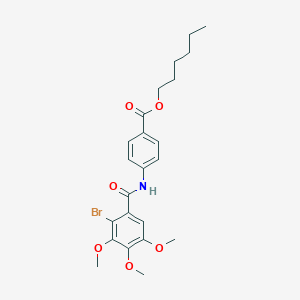 molecular formula C23H28BrNO6 B375045 Hexyl 4-[(2-bromo-3,4,5-trimethoxybenzoyl)amino]benzoate 