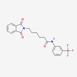 molecular formula C21H19F3N2O3 B3750471 6-(1,3-dioxo-1,3-dihydro-2H-isoindol-2-yl)-N-[3-(trifluoromethyl)phenyl]hexanamide 