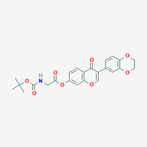 3-(2,3-dihydro-1,4-benzodioxin-6-yl)-4-oxo-4H-chromen-7-yl N-(tert-butoxycarbonyl)glycinate