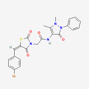 molecular formula C23H19BrN4O4S B3750541 2-[5-(4-bromobenzylidene)-2,4-dioxo-1,3-thiazolidin-3-yl]-N-(1,5-dimethyl-3-oxo-2-phenyl-2,3-dihydro-1H-pyrazol-4-yl)acetamide 