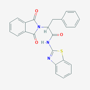 molecular formula C24H17N3O3S B375056 N-(1,3-benzothiazol-2-yl)-2-(1,3-dioxoisoindol-2-yl)-3-phenylpropanamide CAS No. 78221-01-9