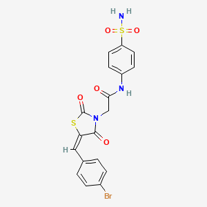 molecular formula C18H14BrN3O5S2 B3750564 N-[4-(aminosulfonyl)phenyl]-2-[5-(4-bromobenzylidene)-2,4-dioxo-1,3-thiazolidin-3-yl]acetamide 
