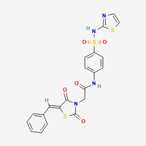 molecular formula C21H16N4O5S3 B3750585 2-(5-benzylidene-2,4-dioxo-1,3-thiazolidin-3-yl)-N-{4-[(1,3-thiazol-2-ylamino)sulfonyl]phenyl}acetamide 