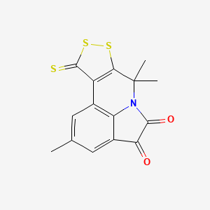 molecular formula C15H11NO2S3 B3750620 2,7,7-trimethyl-10-thioxo-7,10-dihydro[1,2]dithiolo[3,4-c]pyrrolo[3,2,1-ij]quinoline-4,5-dione 