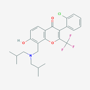 molecular formula C25H27ClF3NO3 B375063 3-(2-chlorophenyl)-8-[(diisobutylamino)methyl]-7-hydroxy-2-(trifluoromethyl)-4H-chromen-4-one CAS No. 459152-44-4