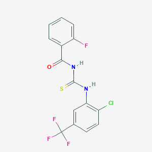 molecular formula C15H9ClF4N2OS B3750659 N-({[2-chloro-5-(trifluoromethyl)phenyl]amino}carbonothioyl)-2-fluorobenzamide 