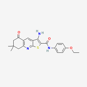 molecular formula C22H23N3O3S B3750688 3-amino-N-(4-ethoxyphenyl)-7,7-dimethyl-5-oxo-5,6,7,8-tetrahydrothieno[2,3-b]quinoline-2-carboxamide 