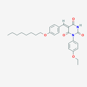 molecular formula C27H32N2O5 B3750713 1-(4-ethoxyphenyl)-5-[4-(octyloxy)benzylidene]-2,4,6(1H,3H,5H)-pyrimidinetrione 