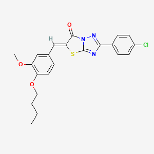 molecular formula C22H20ClN3O3S B3750721 5-(4-butoxy-3-methoxybenzylidene)-2-(4-chlorophenyl)[1,3]thiazolo[3,2-b][1,2,4]triazol-6(5H)-one 