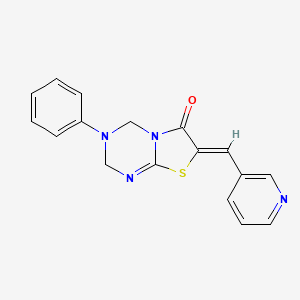 molecular formula C17H14N4OS B3750735 3-phenyl-7-(3-pyridinylmethylene)-3,4-dihydro-2H-[1,3]thiazolo[3,2-a][1,3,5]triazin-6(7H)-one 