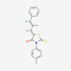molecular formula C20H17NOS2 B3750745 3-(4-methylphenyl)-5-(2-methyl-3-phenyl-2-propen-1-ylidene)-2-thioxo-1,3-thiazolidin-4-one 