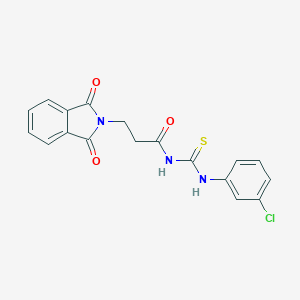molecular formula C18H14ClN3O3S B375077 N-[(3-chlorophenyl)carbamothioyl]-3-(1,3-dioxo-1,3-dihydro-2H-isoindol-2-yl)propanamide 