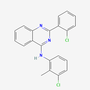 molecular formula C21H15Cl2N3 B3750772 N-(3-chloro-2-methylphenyl)-2-(2-chlorophenyl)-4-quinazolinamine 