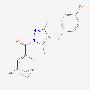 molecular formula C22H25BrN2OS B375078 1-(1-Adamantylcarbonyl)-4-((4-bromophenyl)thio)-3,5-dimethyl-1H-pyrazole 