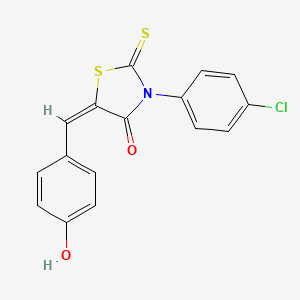 molecular formula C16H10ClNO2S2 B3750782 3-(4-chlorophenyl)-5-(4-hydroxybenzylidene)-2-thioxo-1,3-thiazolidin-4-one 